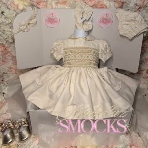 Exclusive ⚜️Gold & cream smock dress