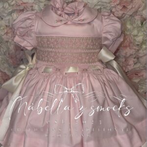 Pink pearl front & back smock