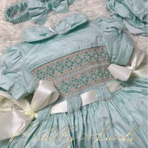 Mint green front & back smock