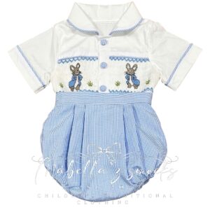 Blue bunny romper