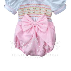 Pink pin stripe romper