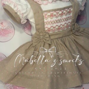 Rose & sand bib dress