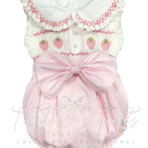 Baby pink strawberry romper